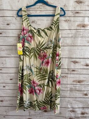 Puanani Floral Hawaiian Maxi Dress Plus Sz 3X Tropical Floral Sundress